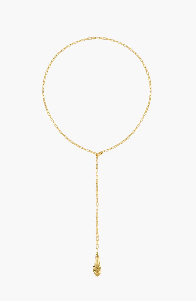 YOJ Minos Lariat Long Necklace in Gold, Main, color, Gold