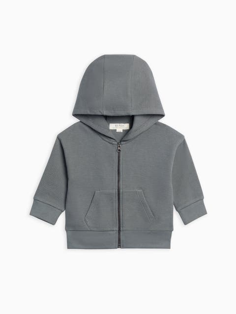 Meyer Waffle Knit Zipper Hoodie (Baby, Toddler & Little Kids)