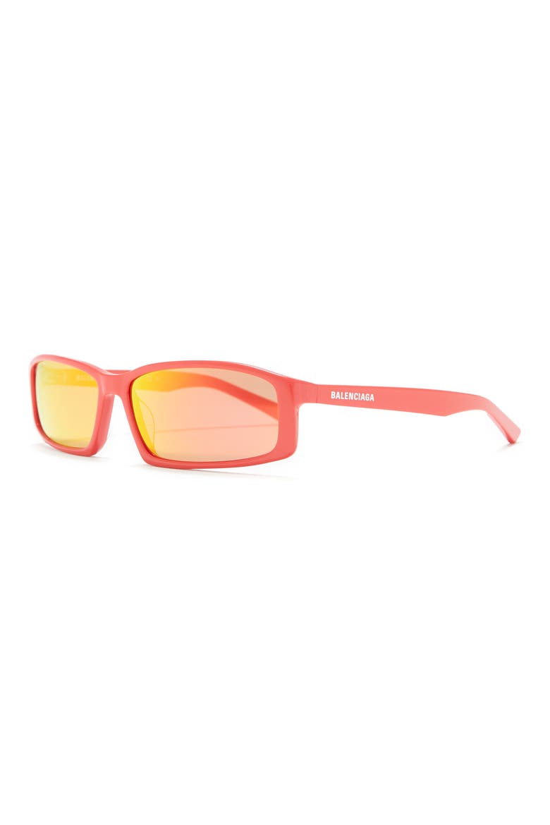 60mm Rectangle Sunglasses, Alternate, color, RED RED RED