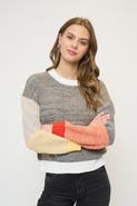 Central Park West Maisie Bright Melanged Colorblocked Crew