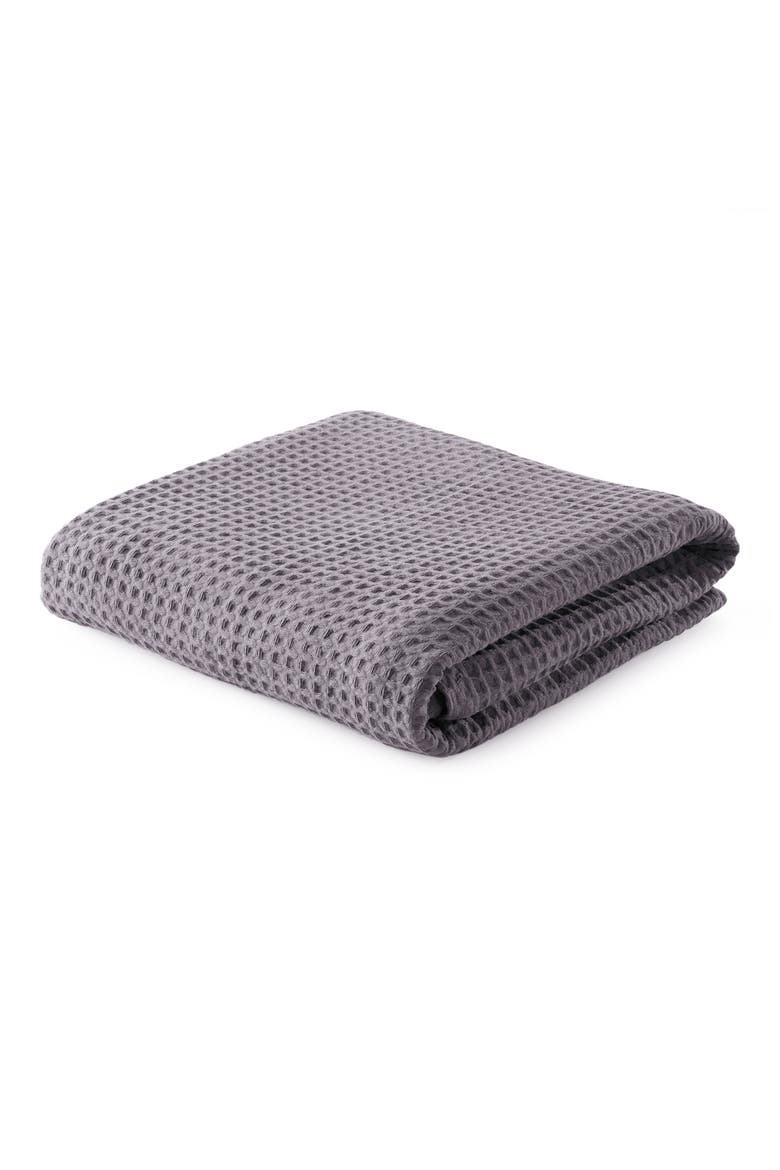 Super Soft Cotton All-Season Waffle Weave Throw Blanket, Main, color, DARK GREY