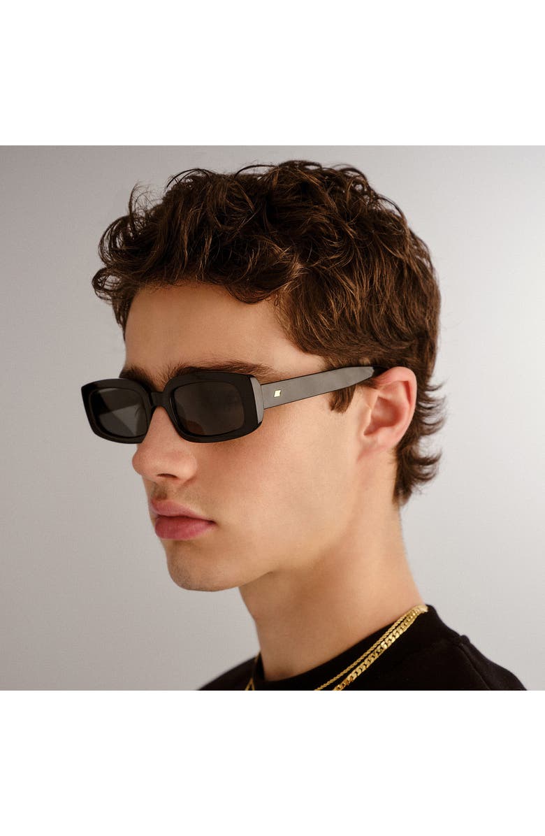 Le Specs Dynamite 52mm Polarized Rectangular Sunglasses, Alternate, color, Black/ Khaki Mono Pol