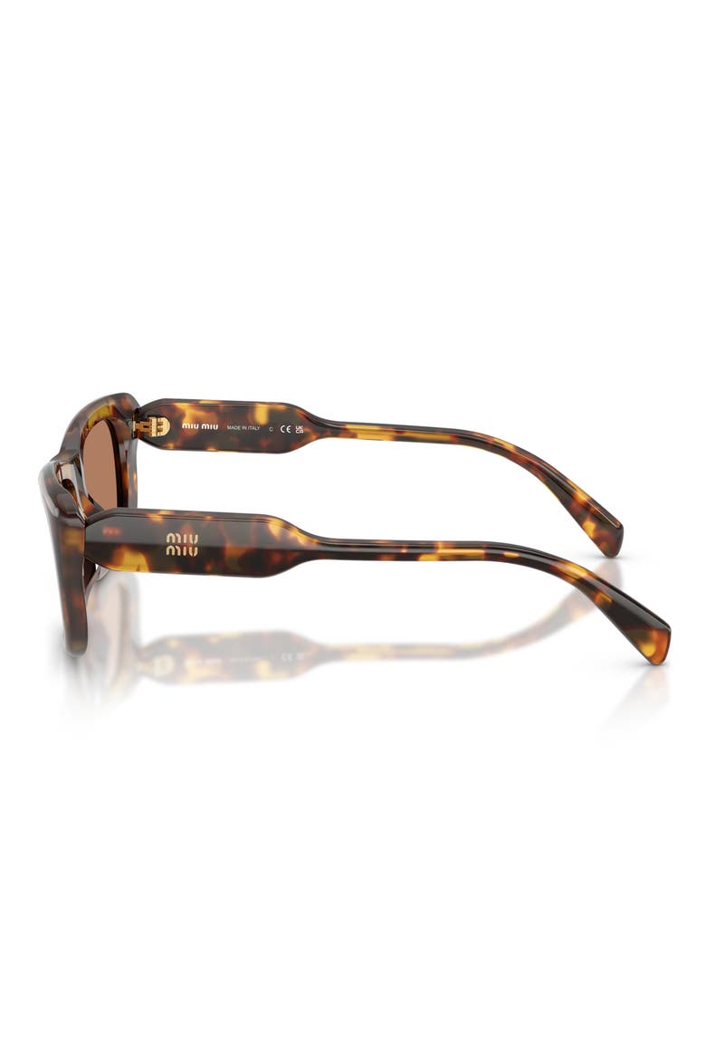 56mm Rectangular Sunglasses, Alternate, color, HONEY HAVANA / SOLID BROWN