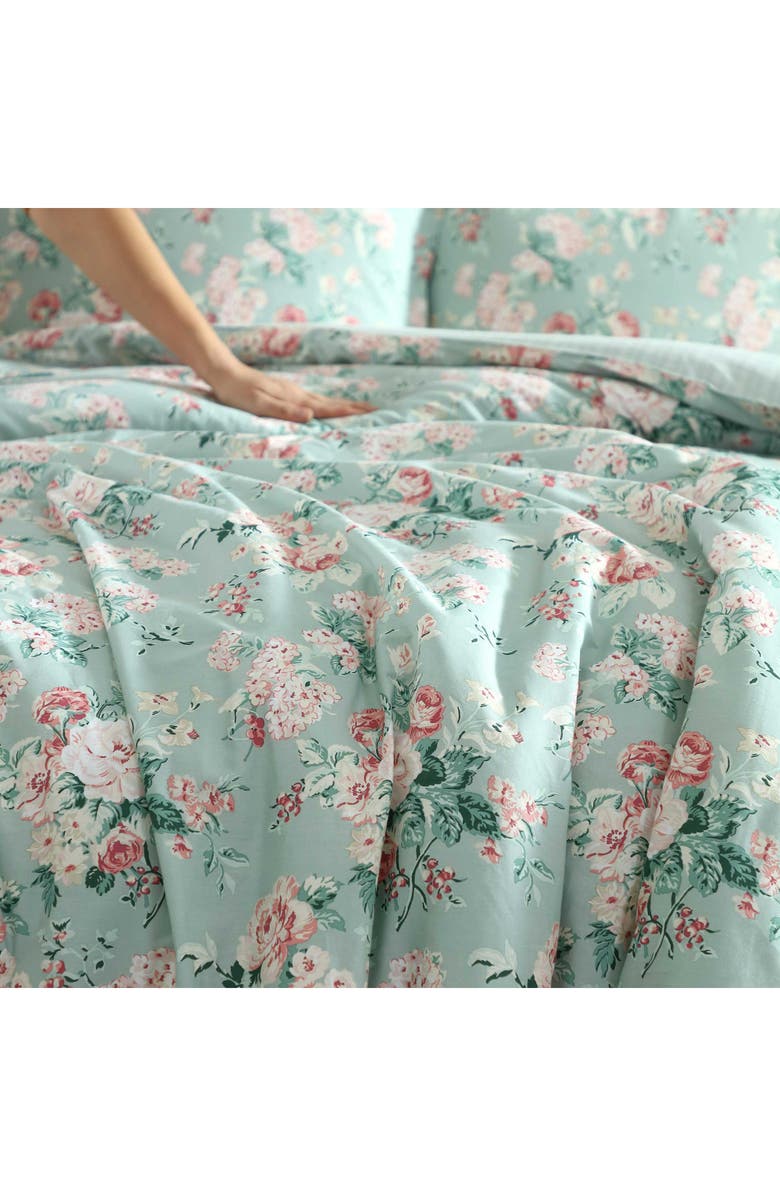 Laura Ashley Rosemoore Cotton Comforter Set, Alternate, color, Light-Pastel Green