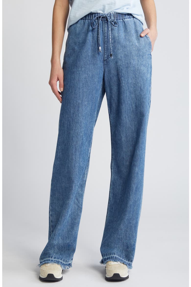 Ultra Featherweight Logan Pull-On Wide Leg Denim Pants, Main, color, DELMAR