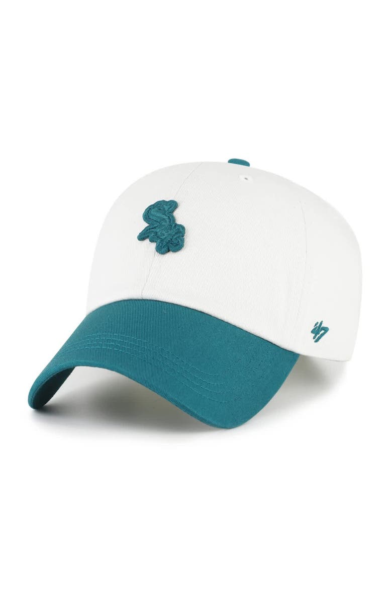 Men's '47 White/Teal Chicago White Sox Contemporary Tonal Clean Up Adjustable Hat, Main, color, White