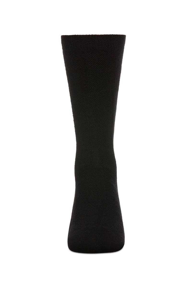 MeMoi Solid Plain Crew Socks, Alternate, color, Black