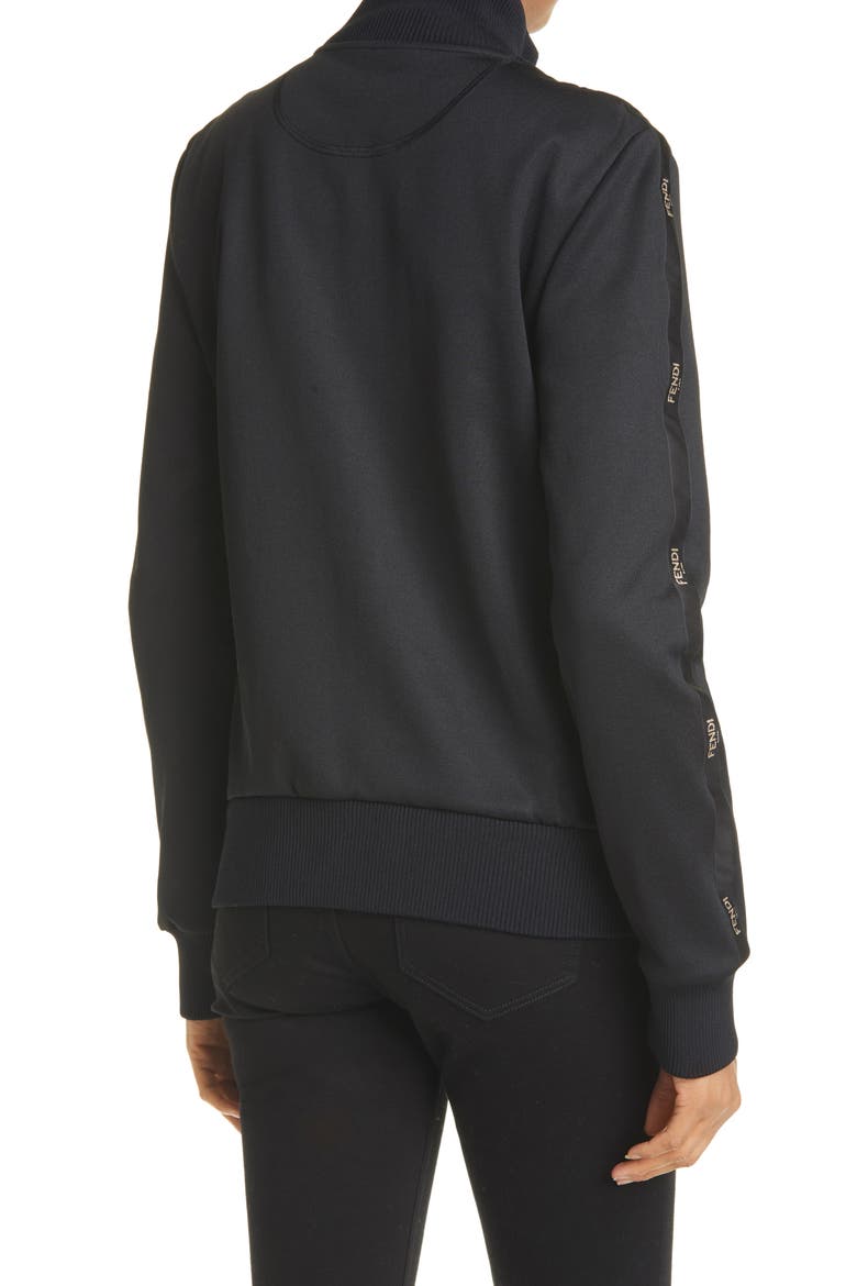 Logo Jersey Piqué Track Jacket, Alternate, color, BLACK