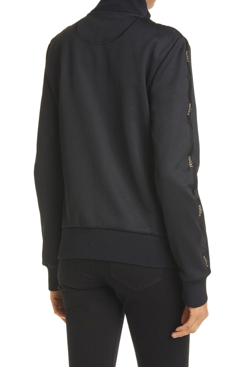 Fendi Logo Jersey Piqué Track Jacket, Alternate, color,