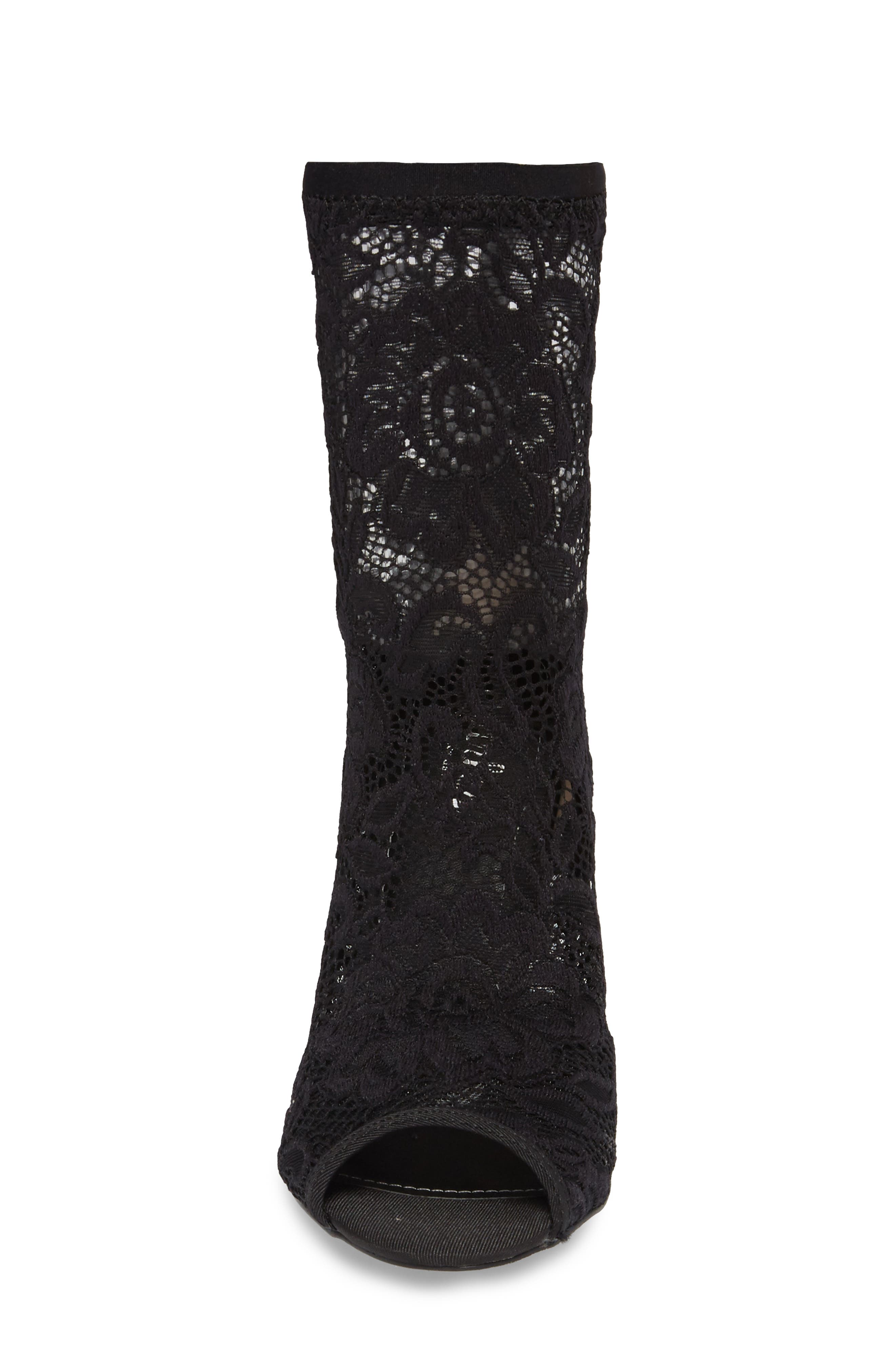 Imaginary Lace Sock Bootie, Alternate, color, BLACK FABRIC