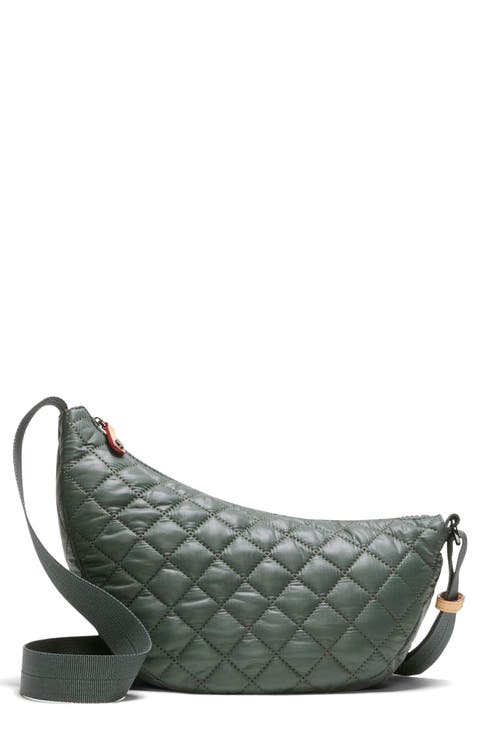 Small Metro Smile Quilted Nylon Crossbody Bag