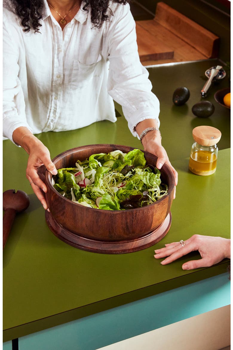 Dot Wooden Salad Bowl & Lid, Alternate, color, NO COLOR