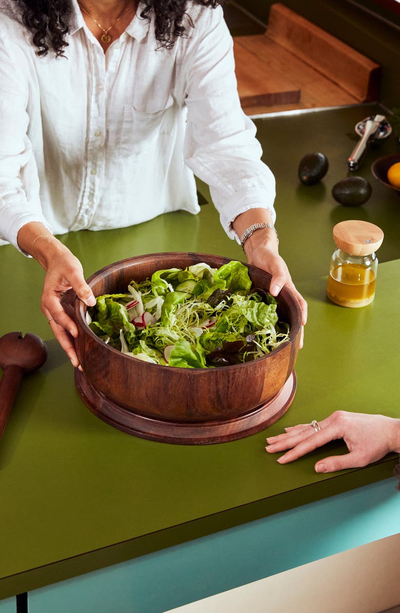 Holcomb Dot Wooden Salad Bowl & Lid, Alternate, color, 