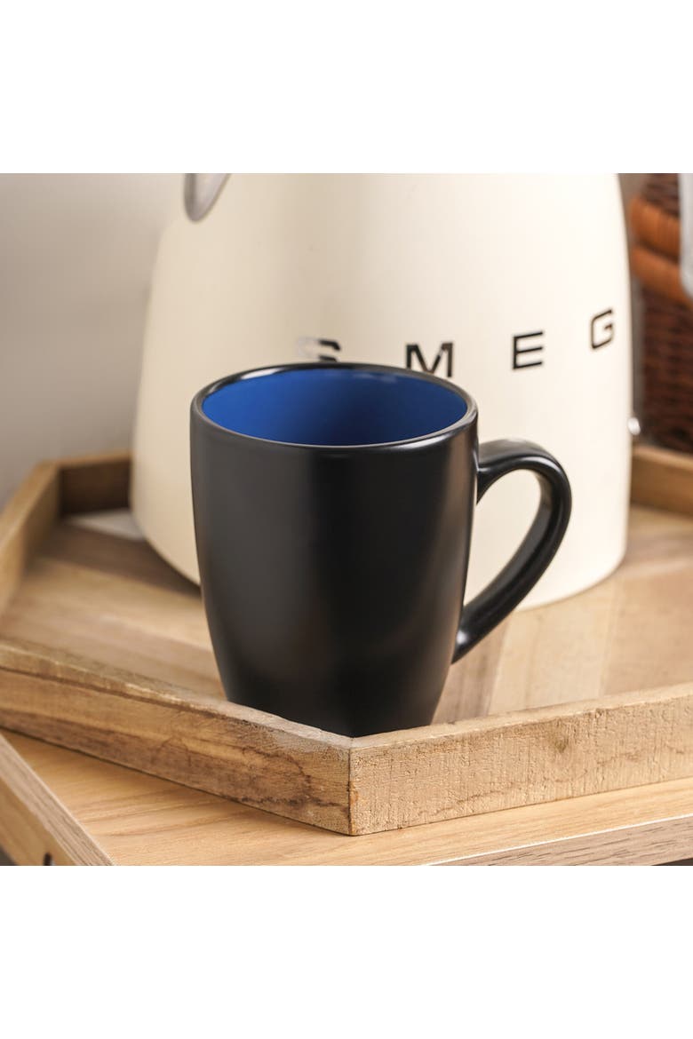 Albie Stoneware 4-Piece Mug Set, Alternate, color, Blue and Black