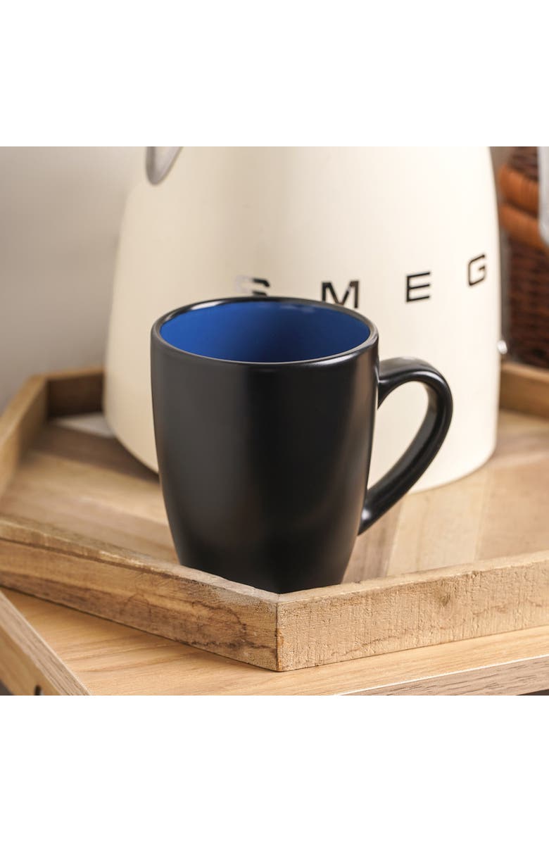 Stone Lain Albie Stoneware 4-Piece Mug Set, Alternate, color, Blue And Black
