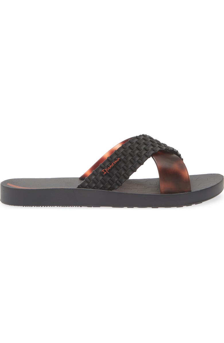 Ipanema Sense Slide Sandal, Alternate, color, Black/ Tortoiseshell