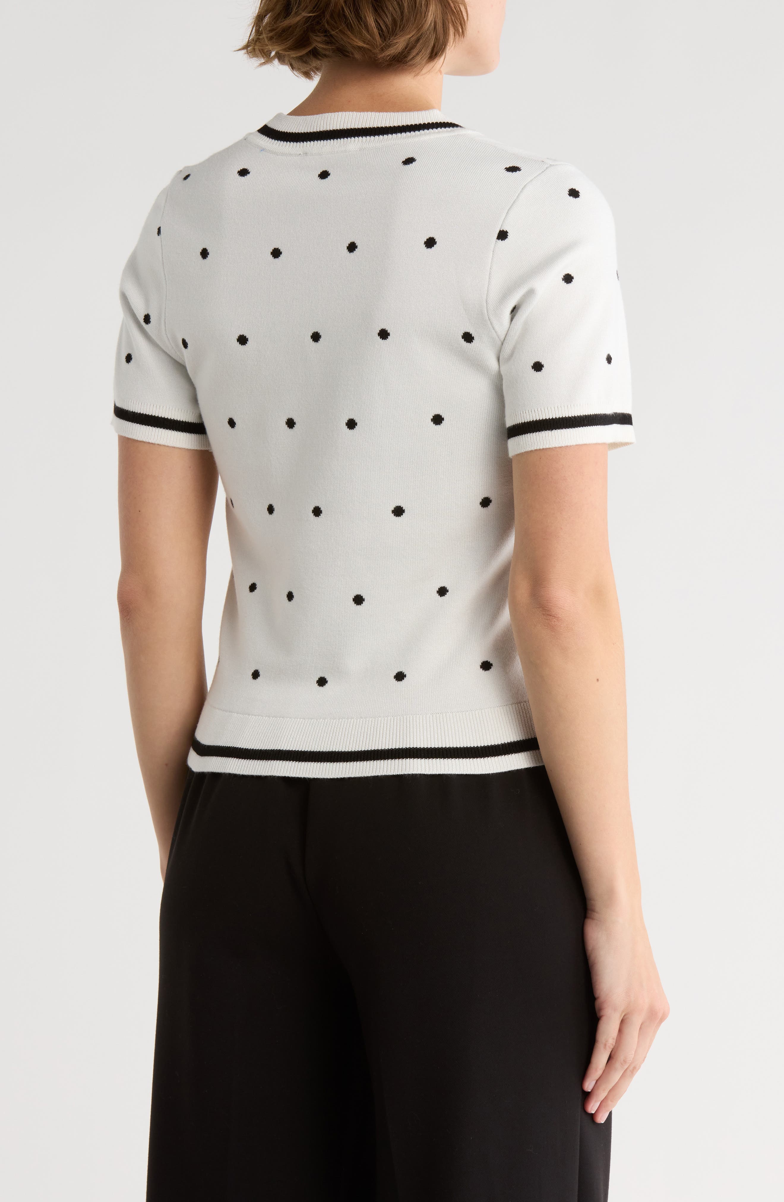 Short Sleeve Jacquard Sweater - image 2