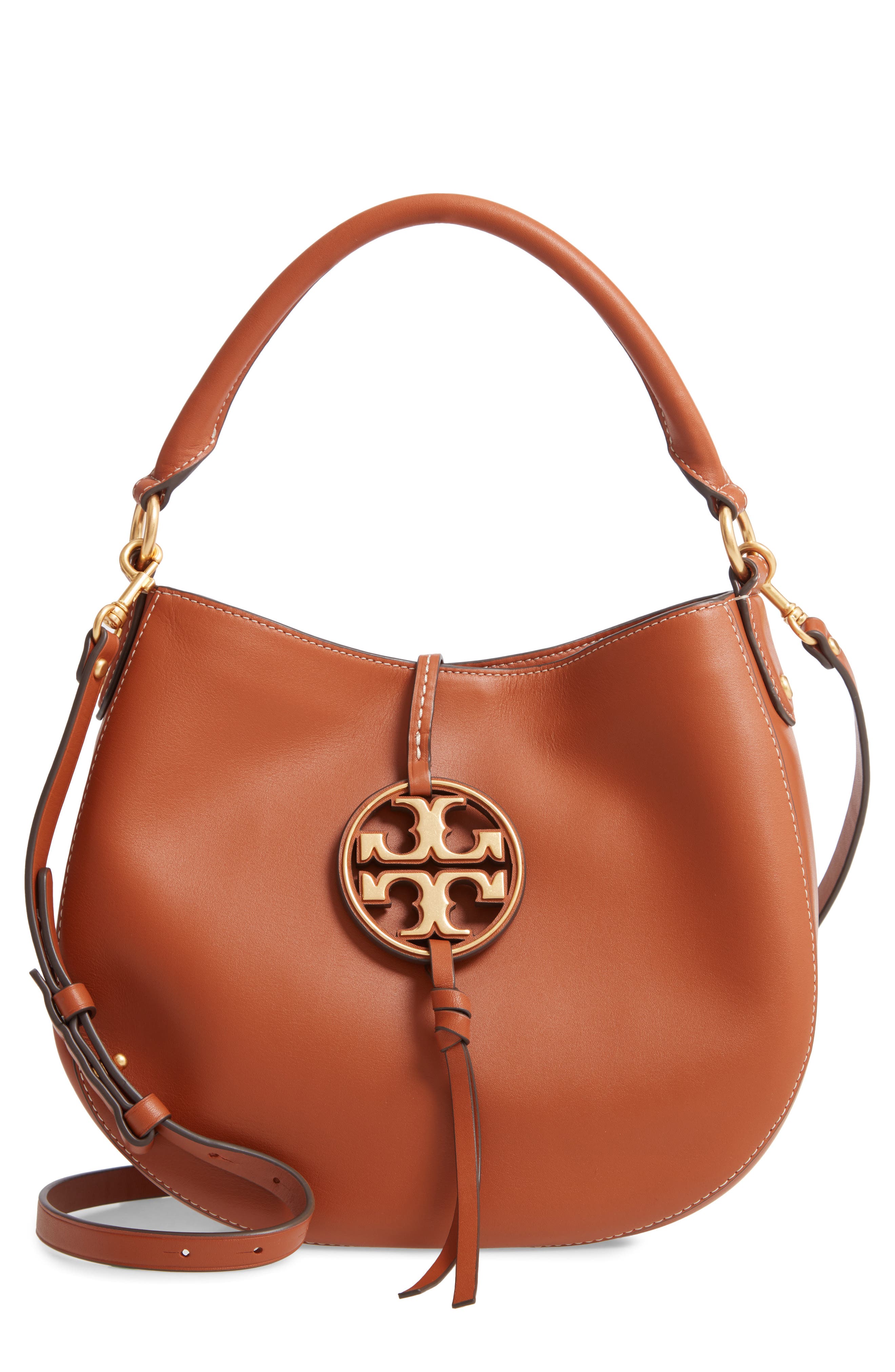 Mini Miller Leather Hobo Bag, Main, color, AGED CAMELLO