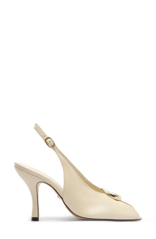 Arezzo Olivia Slingback Peep Toe Pump In Neutral
