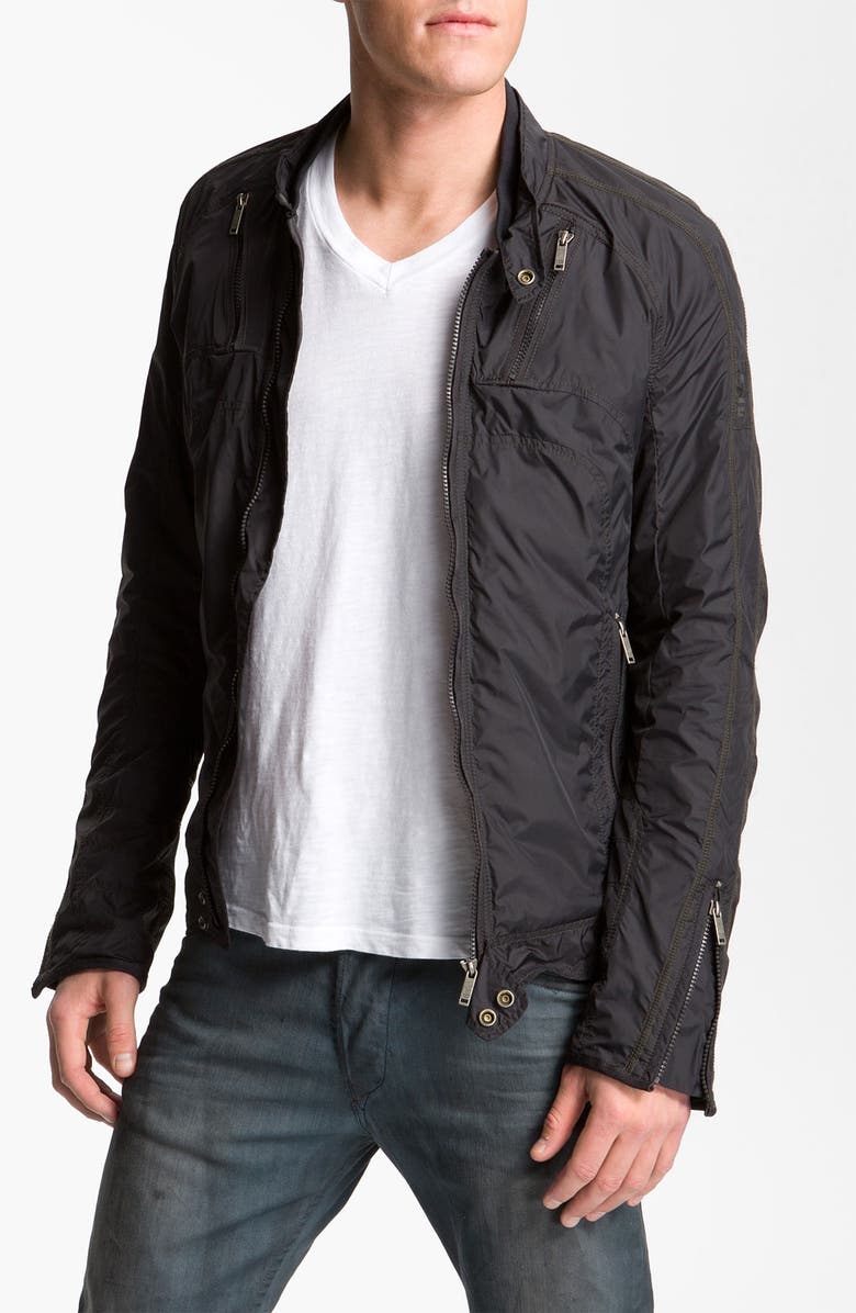 DIESEL<sup>®</sup> 'Jurlo' Trim Fit Nylon Moto Jacket, Main, color, 