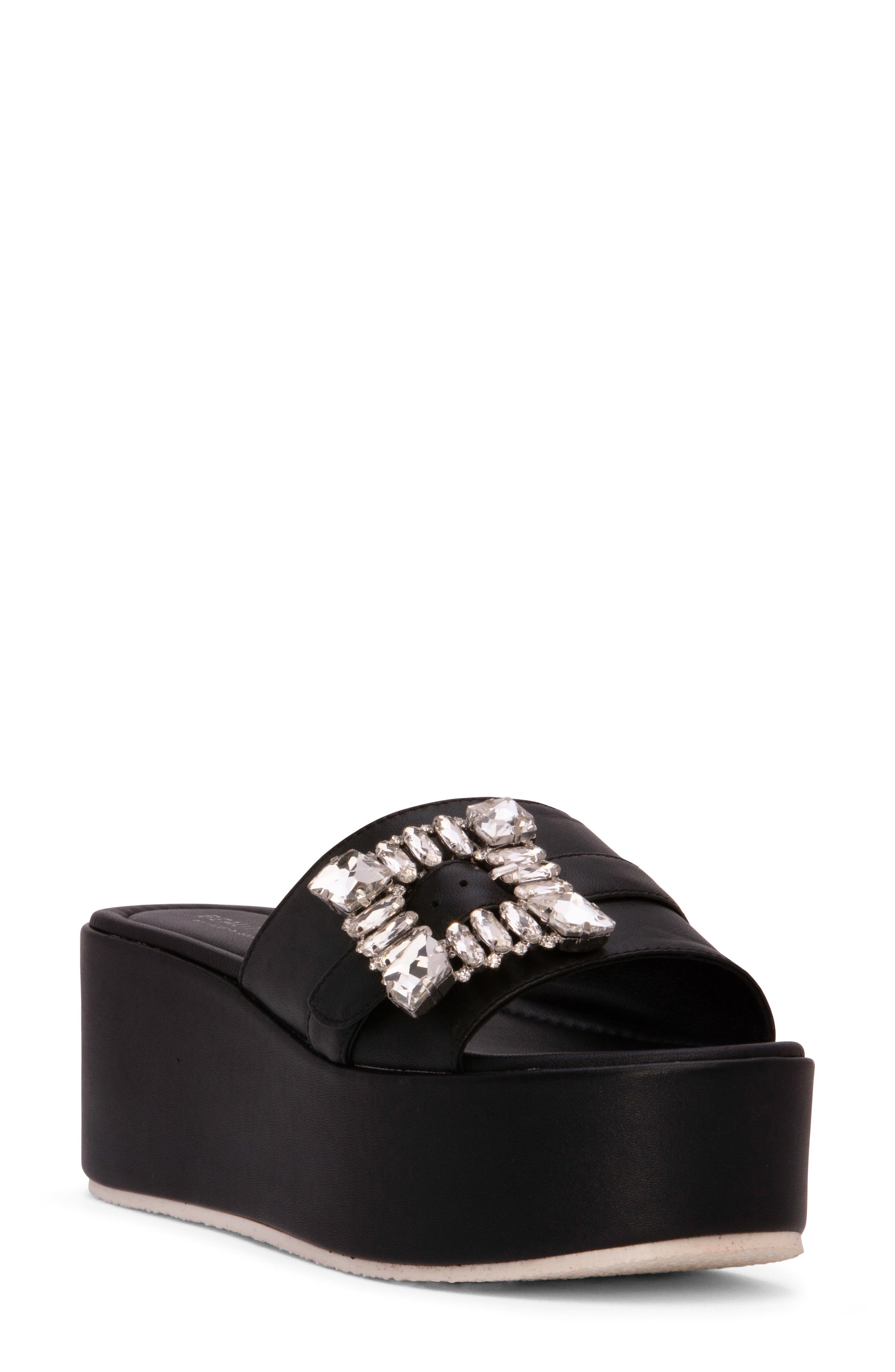 BEAUTIISOLES Dita Platform Slide Sandal, Main, color, Black