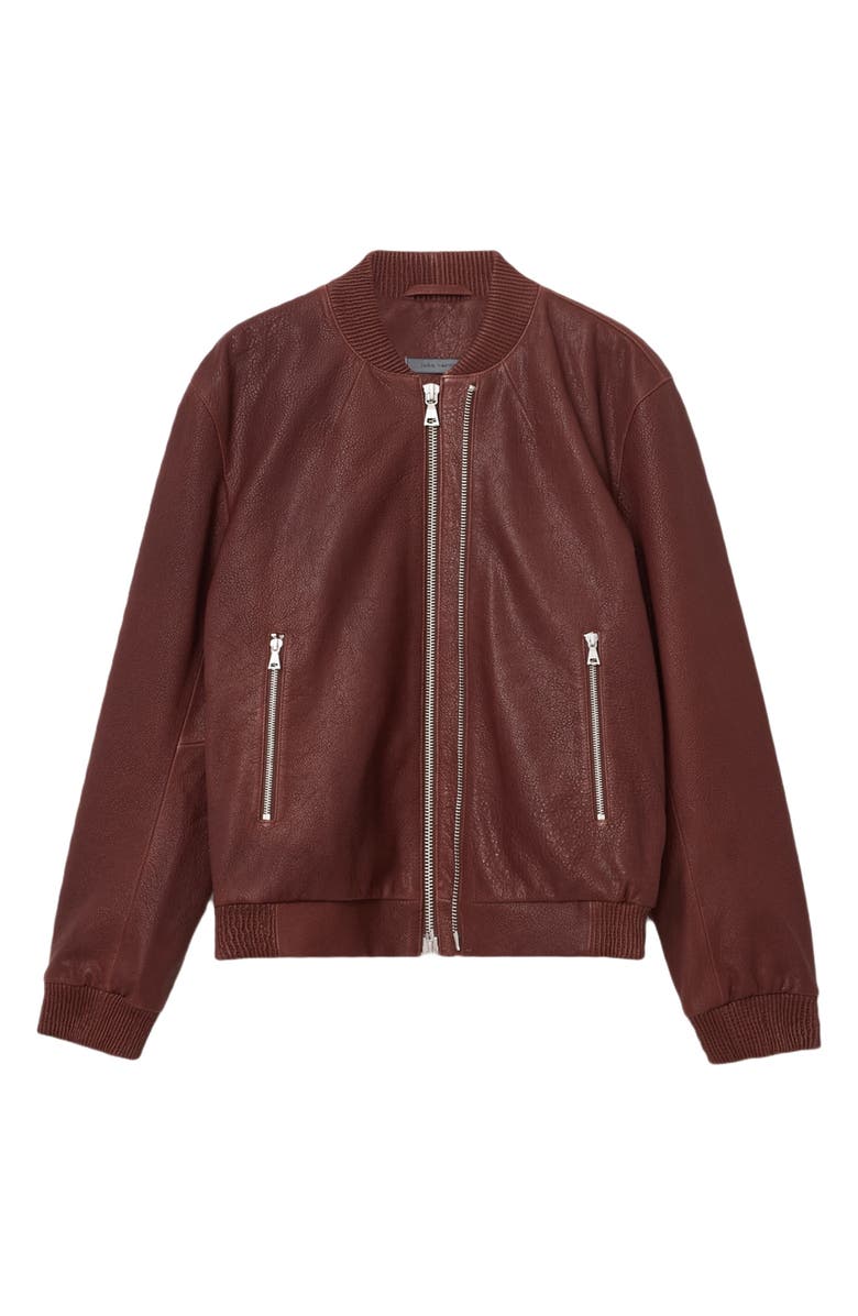 John Varvatos Xavier Leather Jacket, Alternate, color, Tamarind