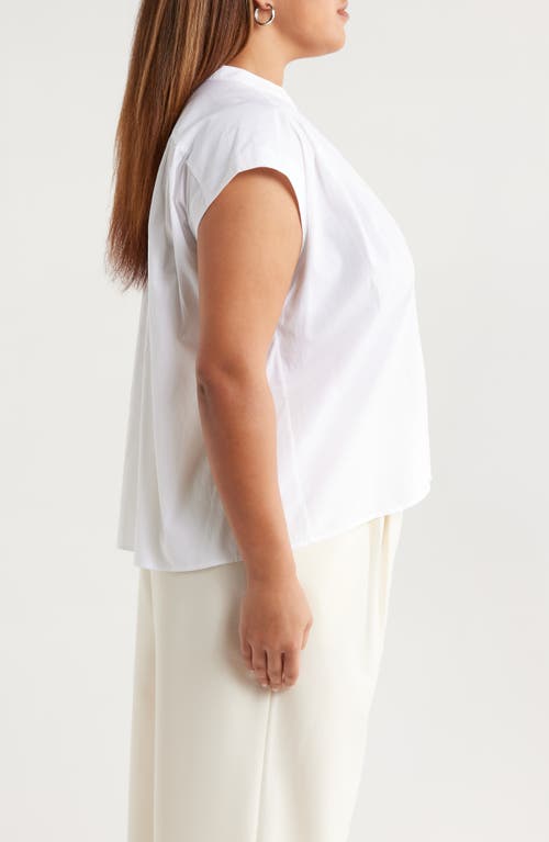 Nordstrom Shirred Cap Sleeve Top In White