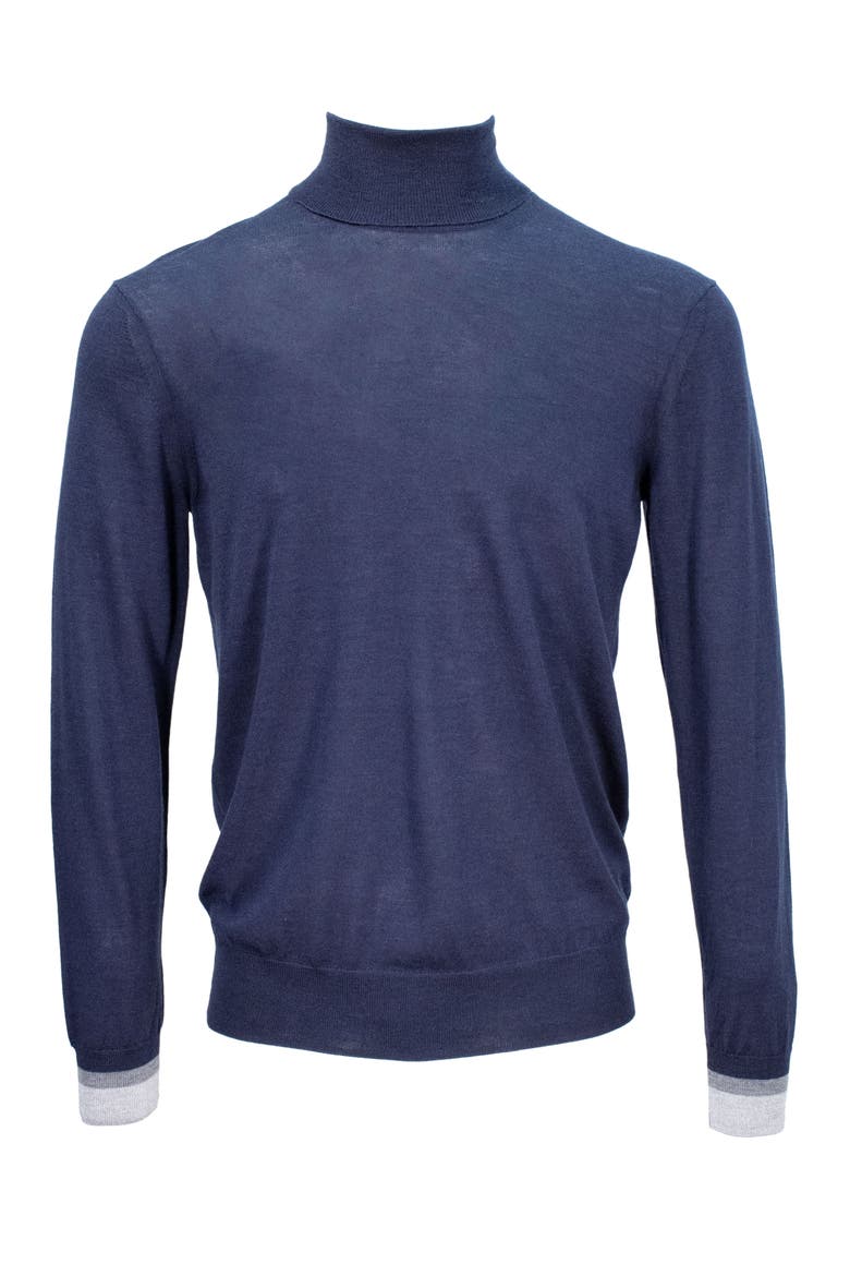 Ronald Merino Wool Turtleneck Sweater, Alternate, color, Navy