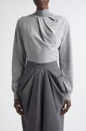 Givenchy Draped Merino Wool Blend Mock Neck Sweater