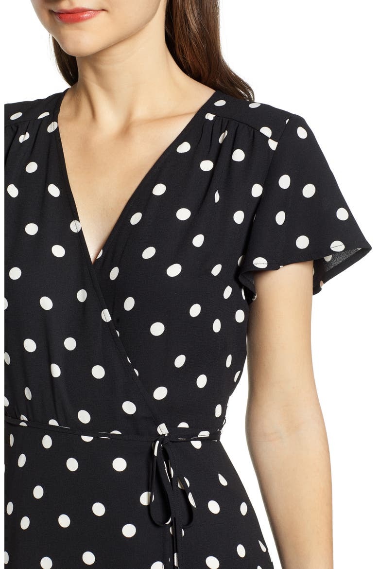 Wrap Dress, Alternate, color, BLACK GIRLY DOT SM