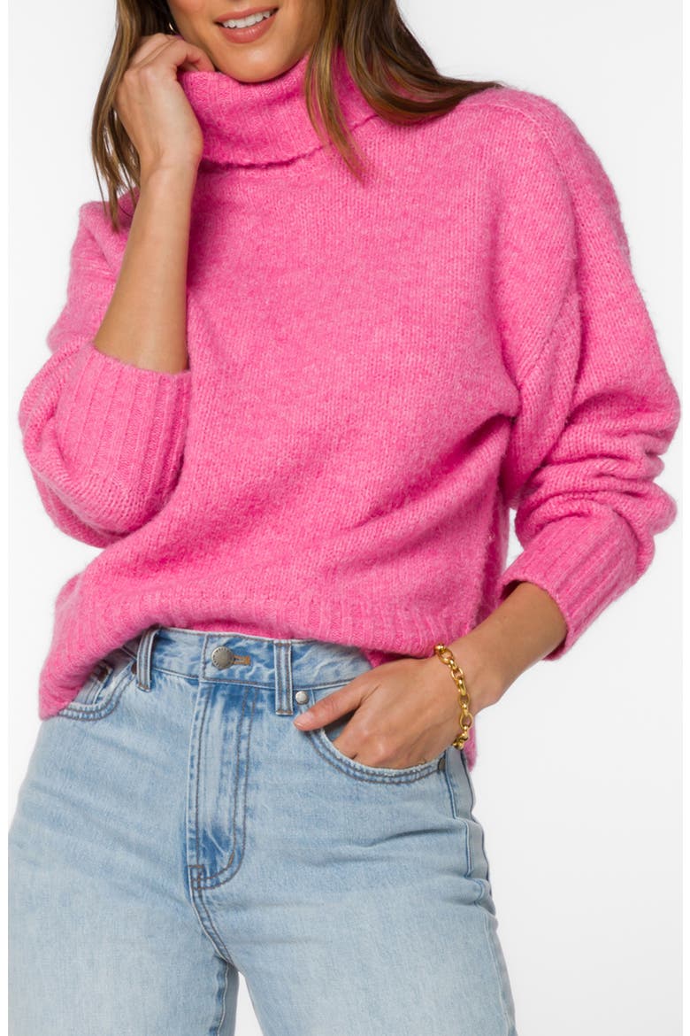Tillie Drop Shoulder Turtleneck Sweater, Alternate, color, MARLED PINK