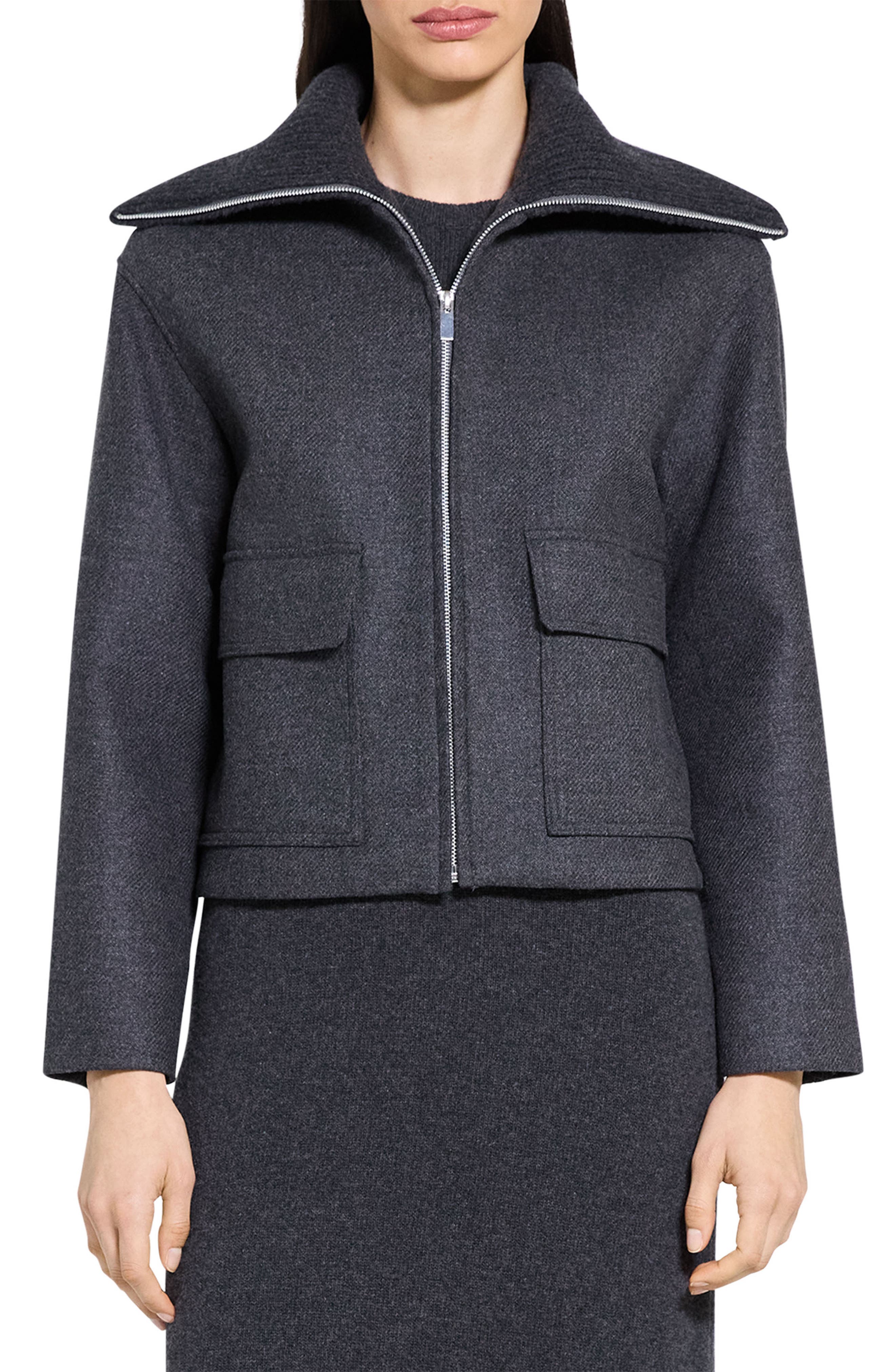 Theory Wool Blend Zip Jacket