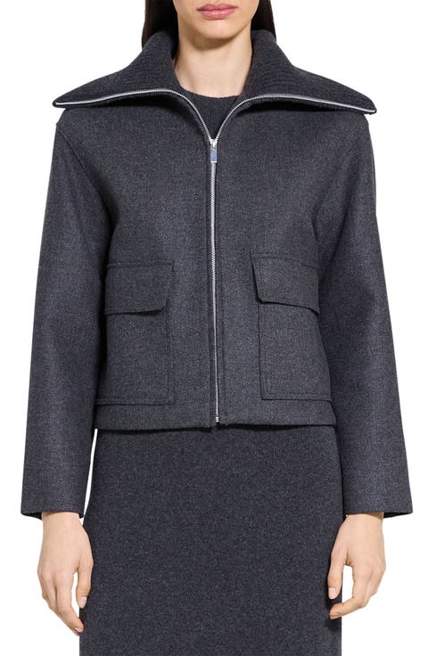 Wool Blend Zip Jacket