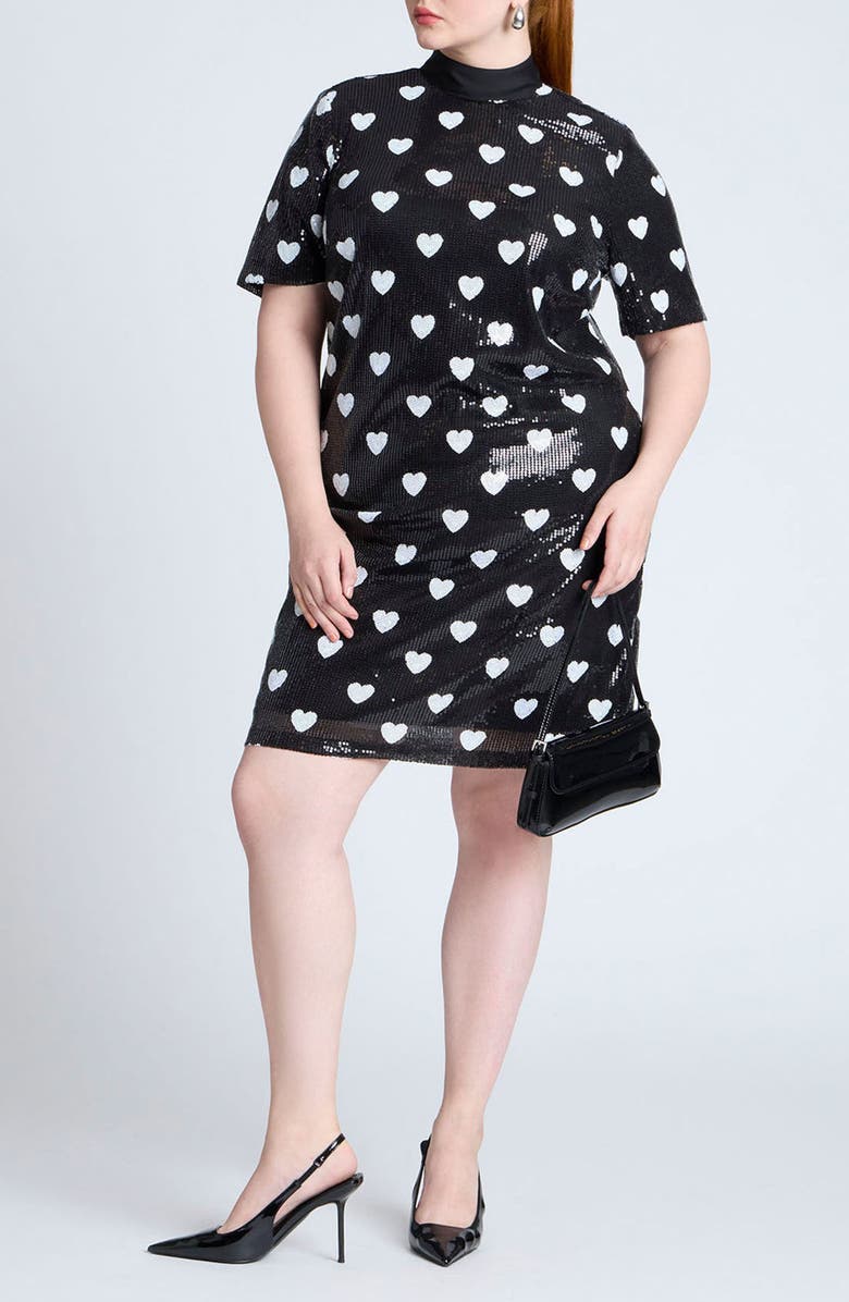 ELOQUII Sequin Heart Minidress, Main, color,