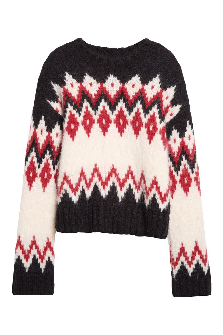 Jessalyn Fair Isle Sweater, Alternate, color, DOVE MULTI