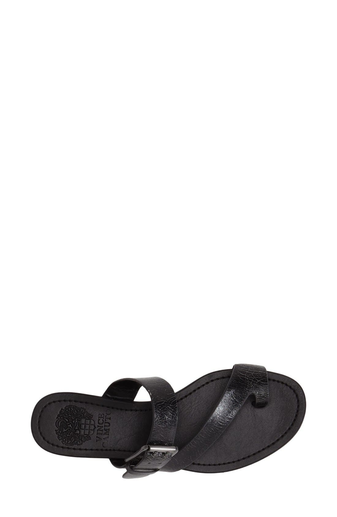 'Tranell' Asymmetrical Toe Ring Sandal, Alternate, color, BLACK/ WHITE