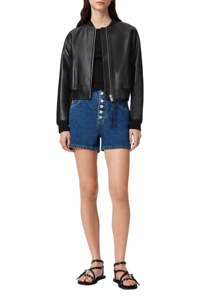 Tay Exposed Fly Denim Shorts, Alternate, color, DARK INDIGO