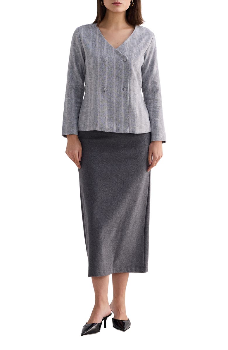 Reistor Fitted Cotton Tweed Jacket, Main, color, Steel Breeze