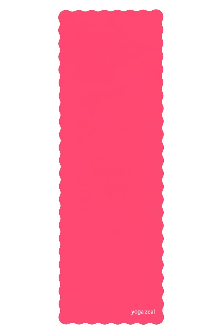 Scalloped Yoga Mat, Main, color, PINK