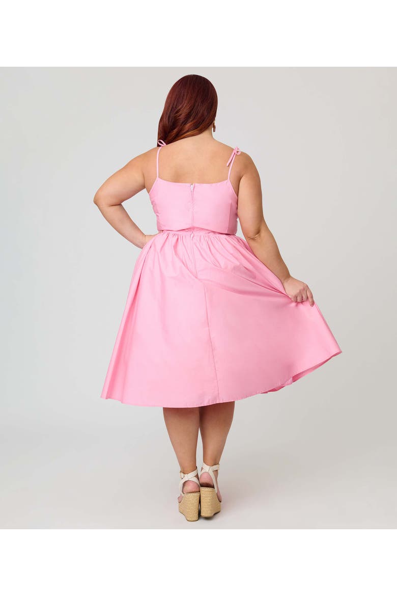 Plus Size 1950s Cotton Swing Dress, Alternate, color, Rose Pink Solid
