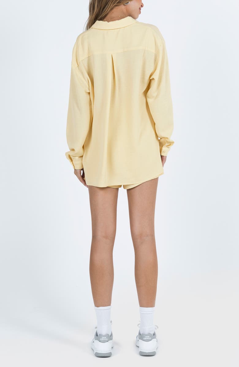 Princess Polly The Chloe Button-Up Shirt & Shorts Set, Alternate, color, Yellow