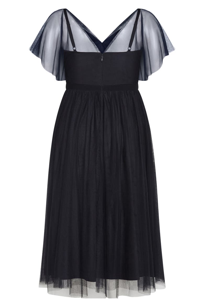 Elina Tulle Maxi Dress, Alternate, color, NAVY