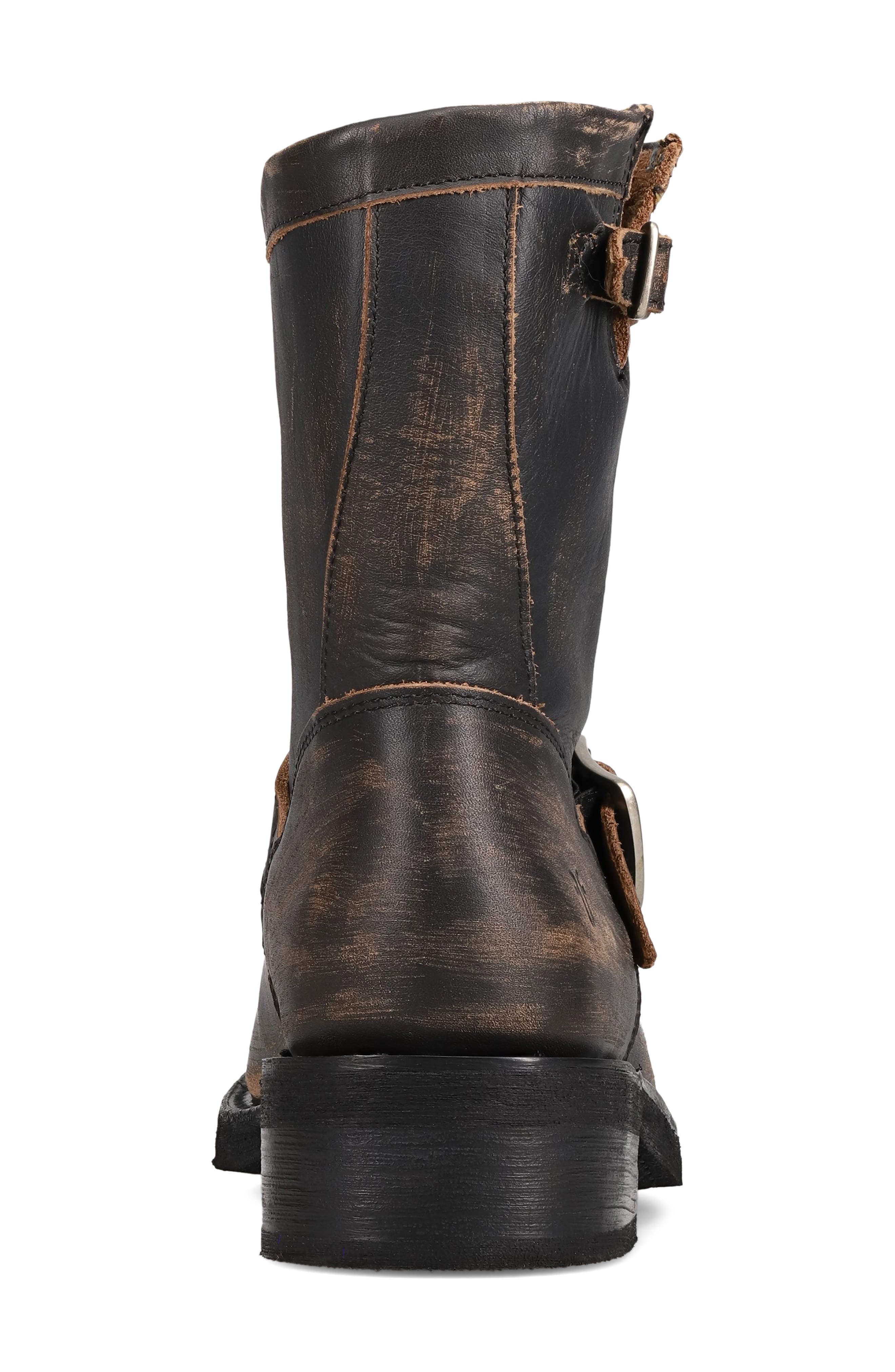 Frye Viv Short Engineer Boot, Alternate, color, Distressed Black