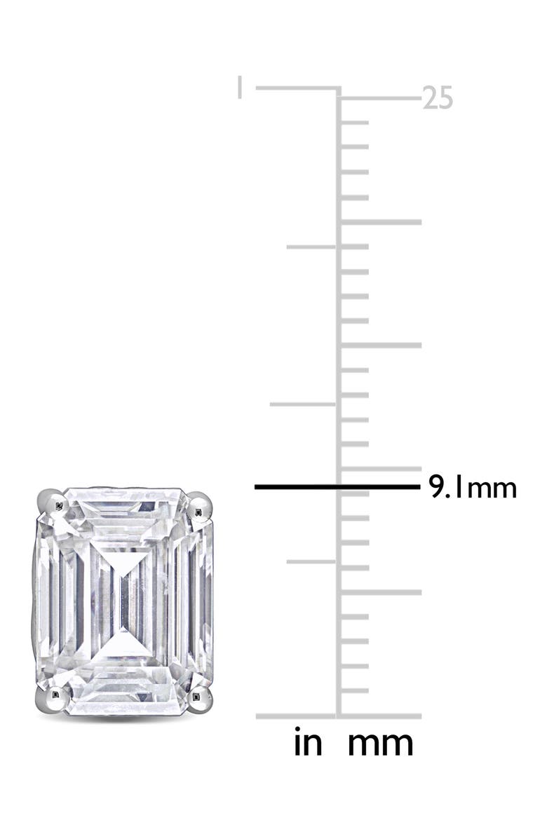 Dew Emerald Cut Lab Created Moissanite Stud Earrings, Alternate, color, SILVER