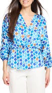 NIC+ZOE Sofia Mosaic Print Peplum Top