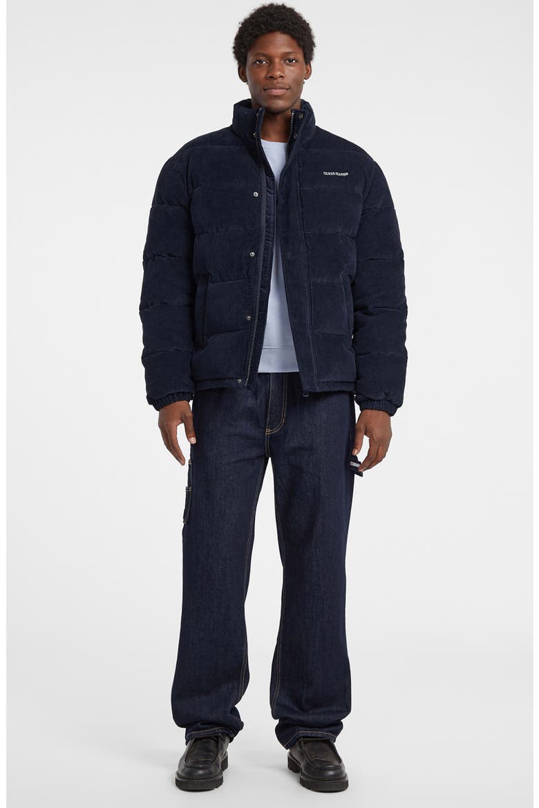 Corduroy Puffer Jacket, Alternate, color, NAVY