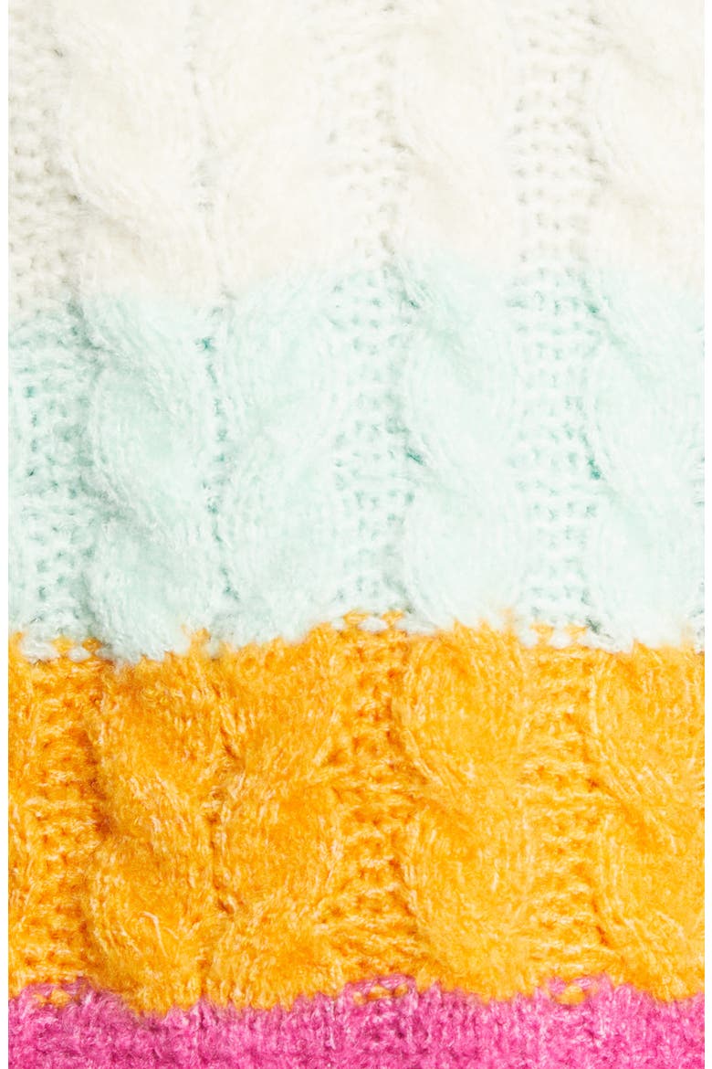 x Atlantic-Pacific Stripe Cable Knit Sweater Vest, Alternate, color, TEAL MULTI MELLIE PLACE STRIPE