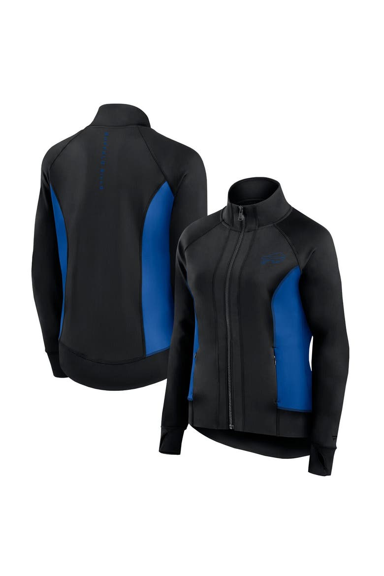 Women's Fanatics Signature Black Buffalo Bills Studio Fitted Full-Zip Gym Track Jacket, Alternate, color, Black