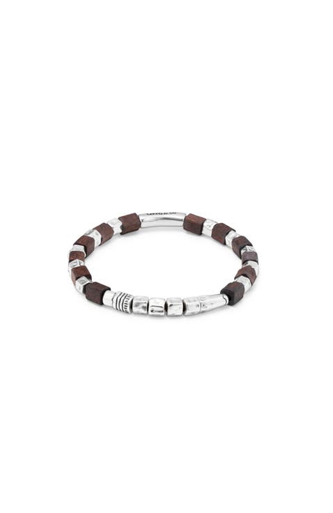 Mixed-Material Leather Bracelet
