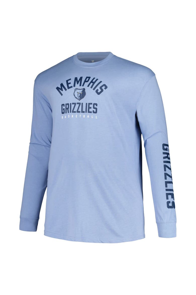 Men's Fanatics Branded Navy/Light Blue Memphis Grizzlies Big & Tall Short Sleeve & Long Sleeve T-Shirt Set, Alternate, color, Navy